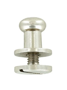 L912 - 1/4'' (9mm) Nickel Button Stud with Screw - Solid Brass