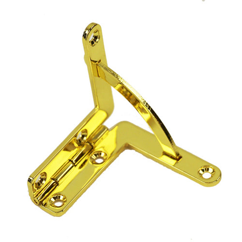 Pair of Small Quadrant Hinge 1-5/16 - Solid Brass - Gold Plated Pair - D.  Lawless Hardware